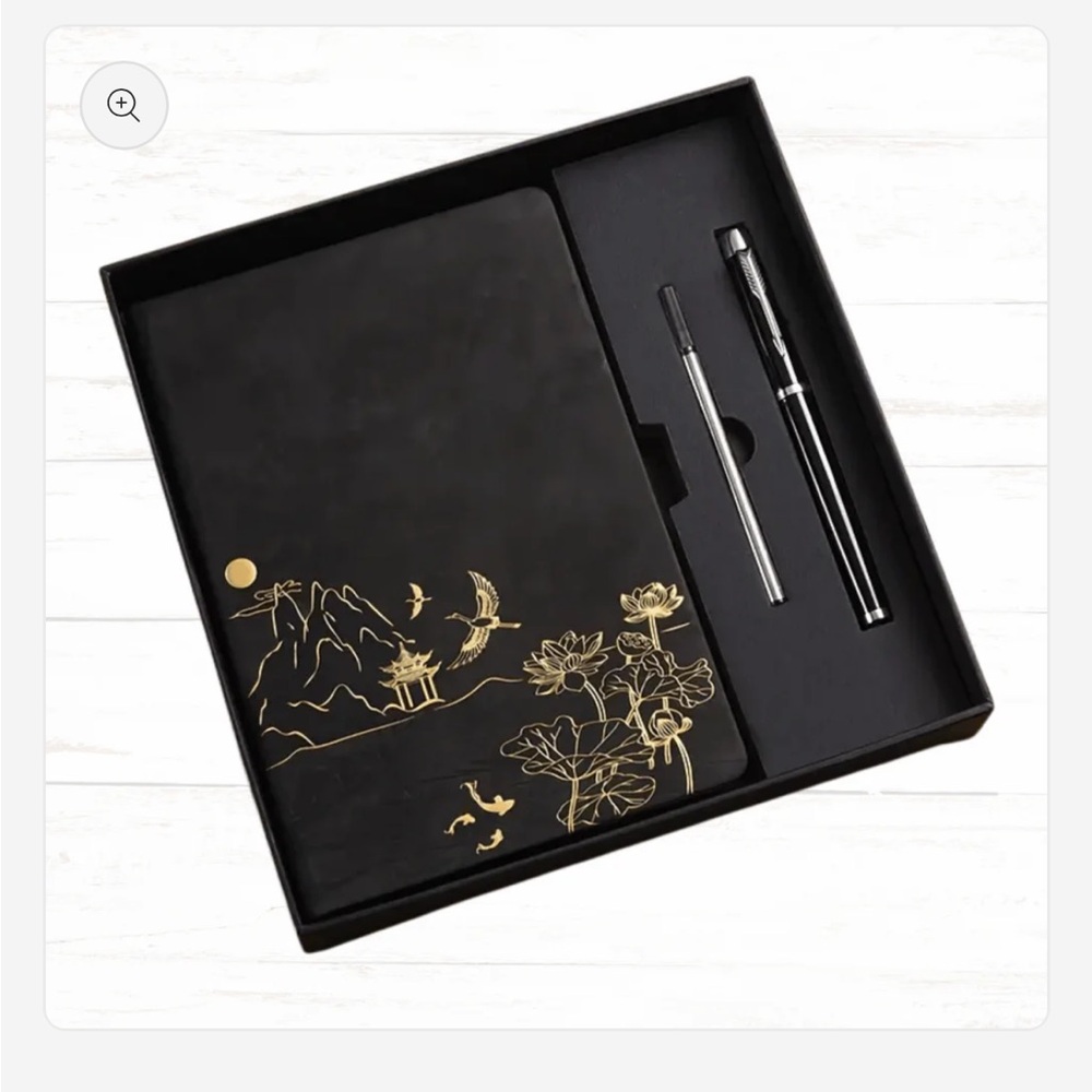 Luxury Journal Gift Set w/ Pen – Asian Art Design Notebook. New